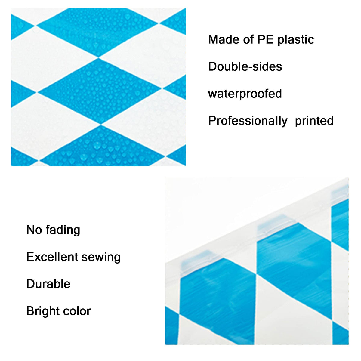 Seasons Stars SSDecor Oktoberfest Tablecloth 3 Pieces, Blue White Check Oktoberfest Tablecloth, Plastic German Oktoberfest Bavarian Table Cover for Oktoberfest Party Decorations Supplies