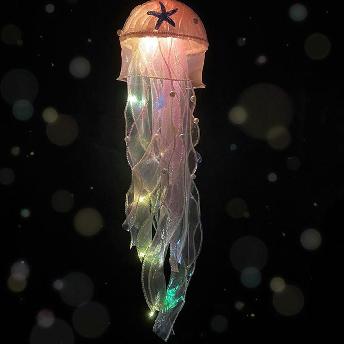 Seasons Stars SSDecor Jellyfish Lamp Led Lantern Decorations for Nursery Birthday Gift | Ocean Theme Décor | Pink Hanging Jelly Fish Light for Bedroom Little Mermaid Birthday Party Baby Shower