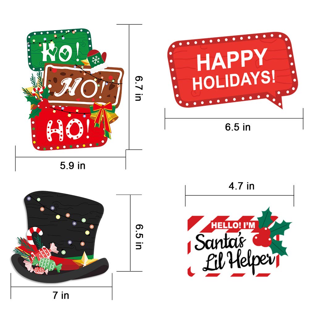 Christmas Photo Booth Props 36Pcs, Xmas Party Supplies Pose Sign
