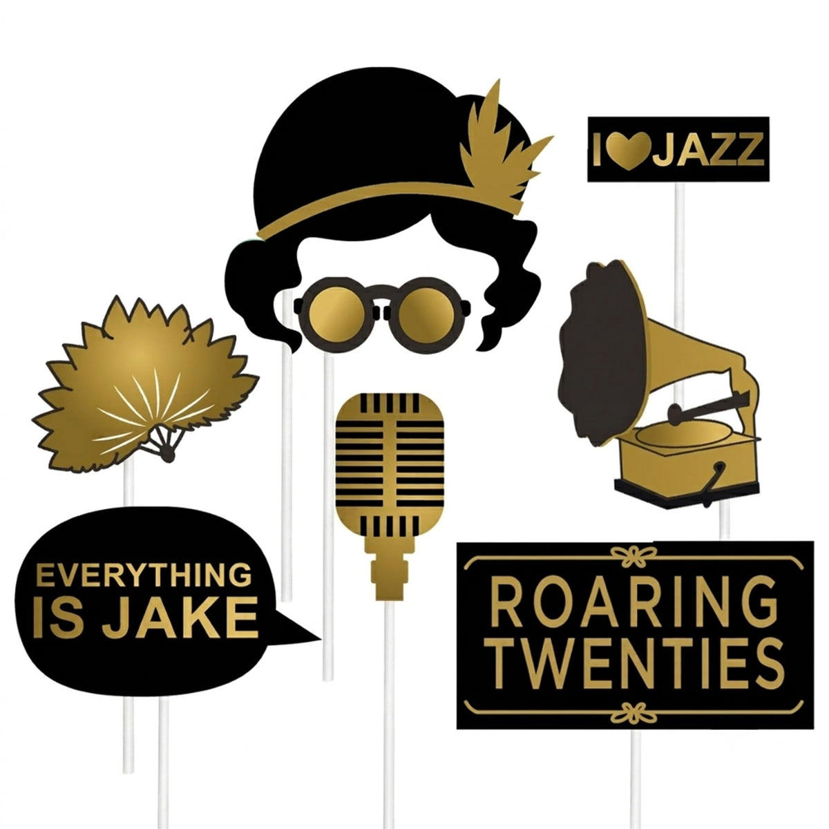 Roaring 1920's Party Photo Booth Props Kit 42pcs, 20s Party Decorations
