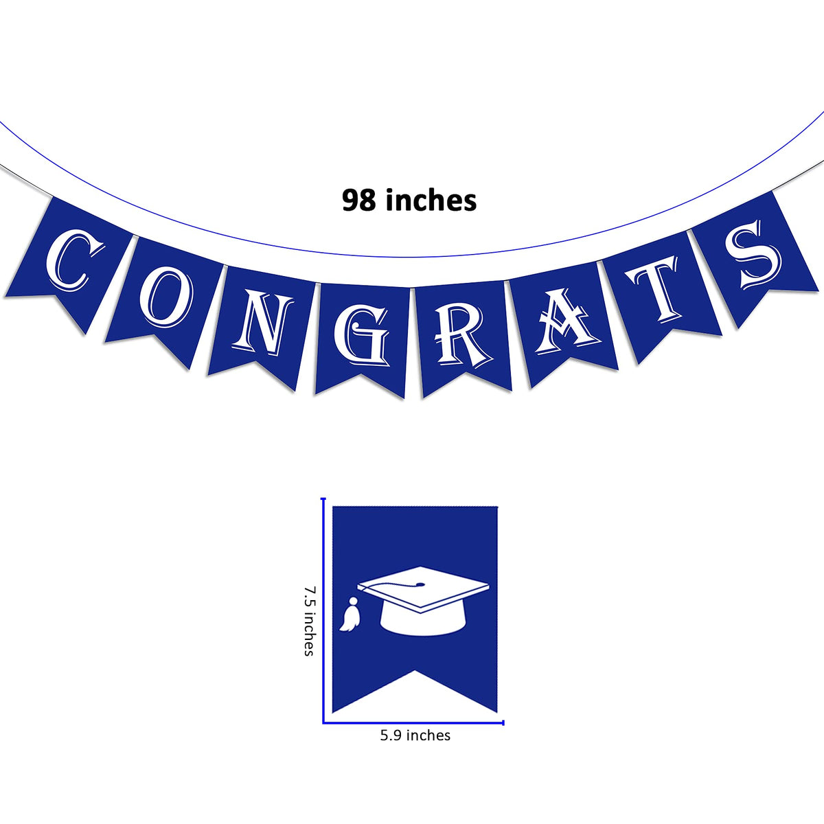 2026 Congrats Grad Banner with Graduation Cap Sign(Assembled) Class of 2026 Graduation Party Supplies Congratulation Grad Garland to Celebrate