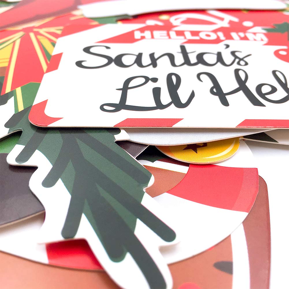 Christmas Photo Booth Props 36Pcs, Xmas Party Supplies Pose Sign