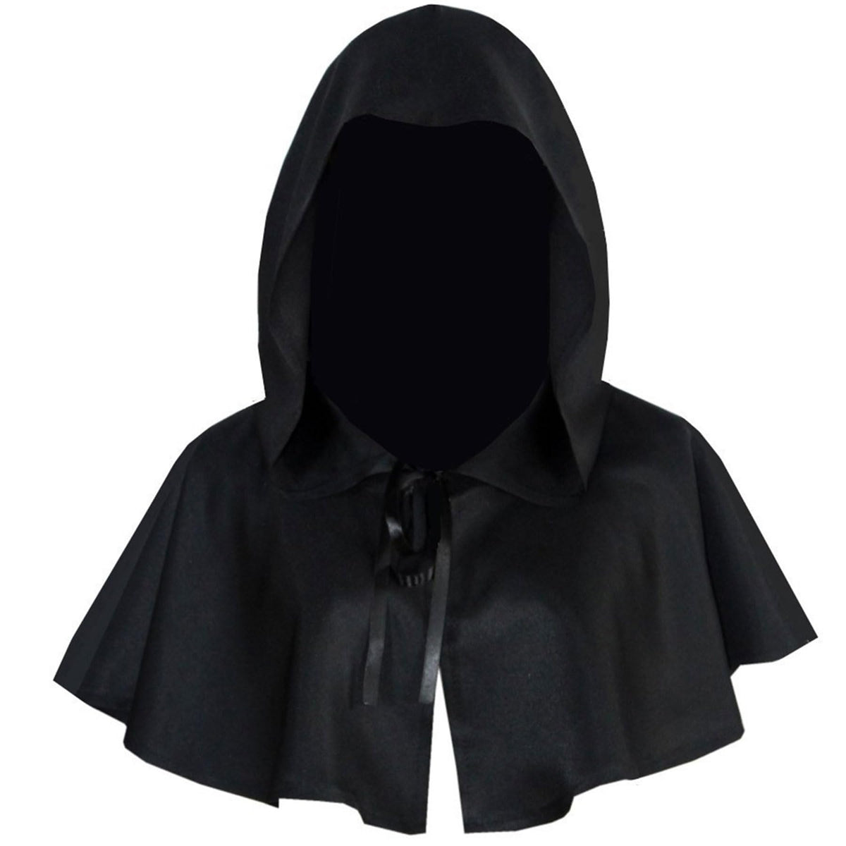 Halloween Black Hooded Cowl Cloak Cape for Halloween Cosplay Costume