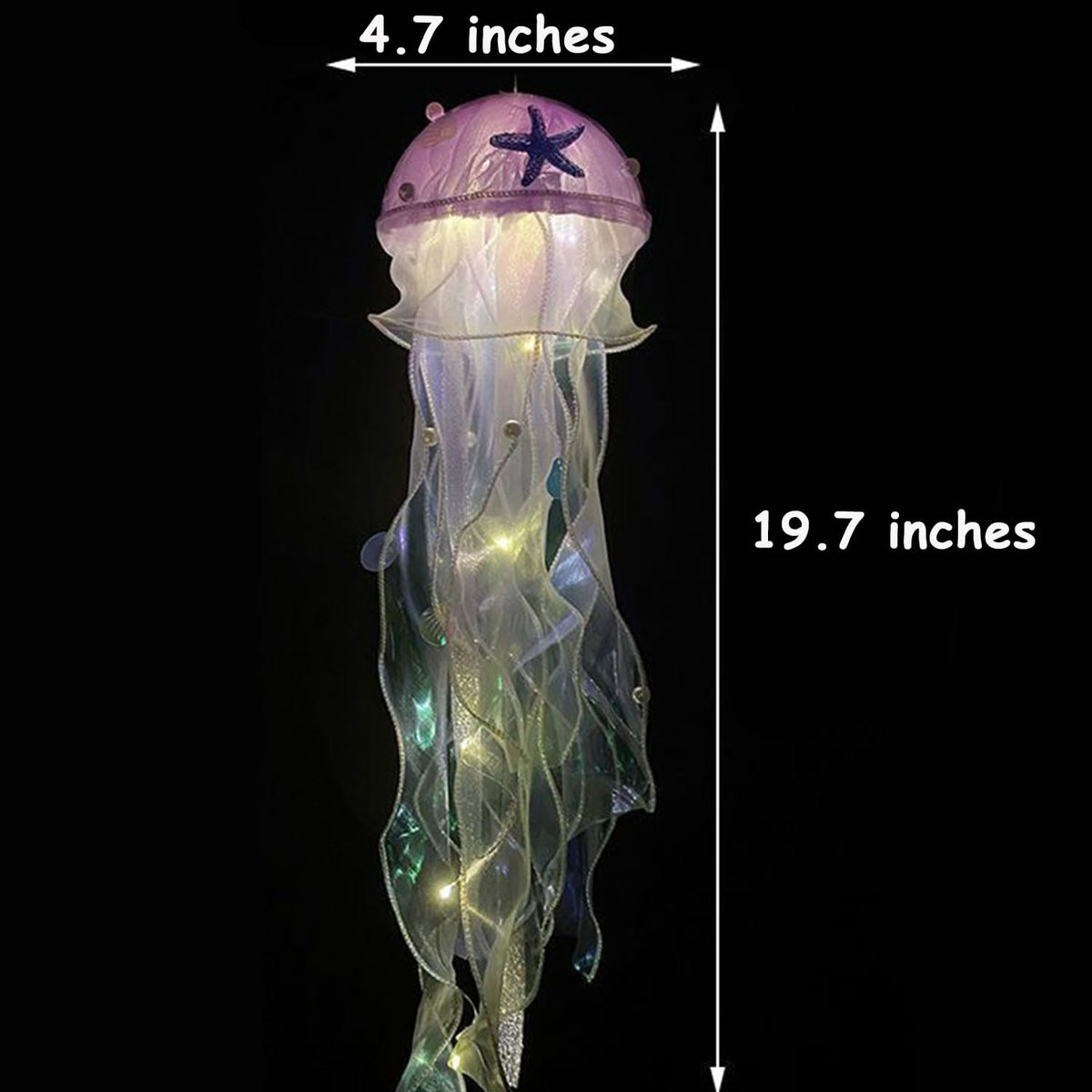 Seasons Stars SSDecor Jellyfish Lamp Led Lantern Decorations for Nursery Birthday Gift | Ocean Theme Décor | Purple Hanging Jelly Fish Light for Bedroom Little Mermaid Birthday Party Baby Shower