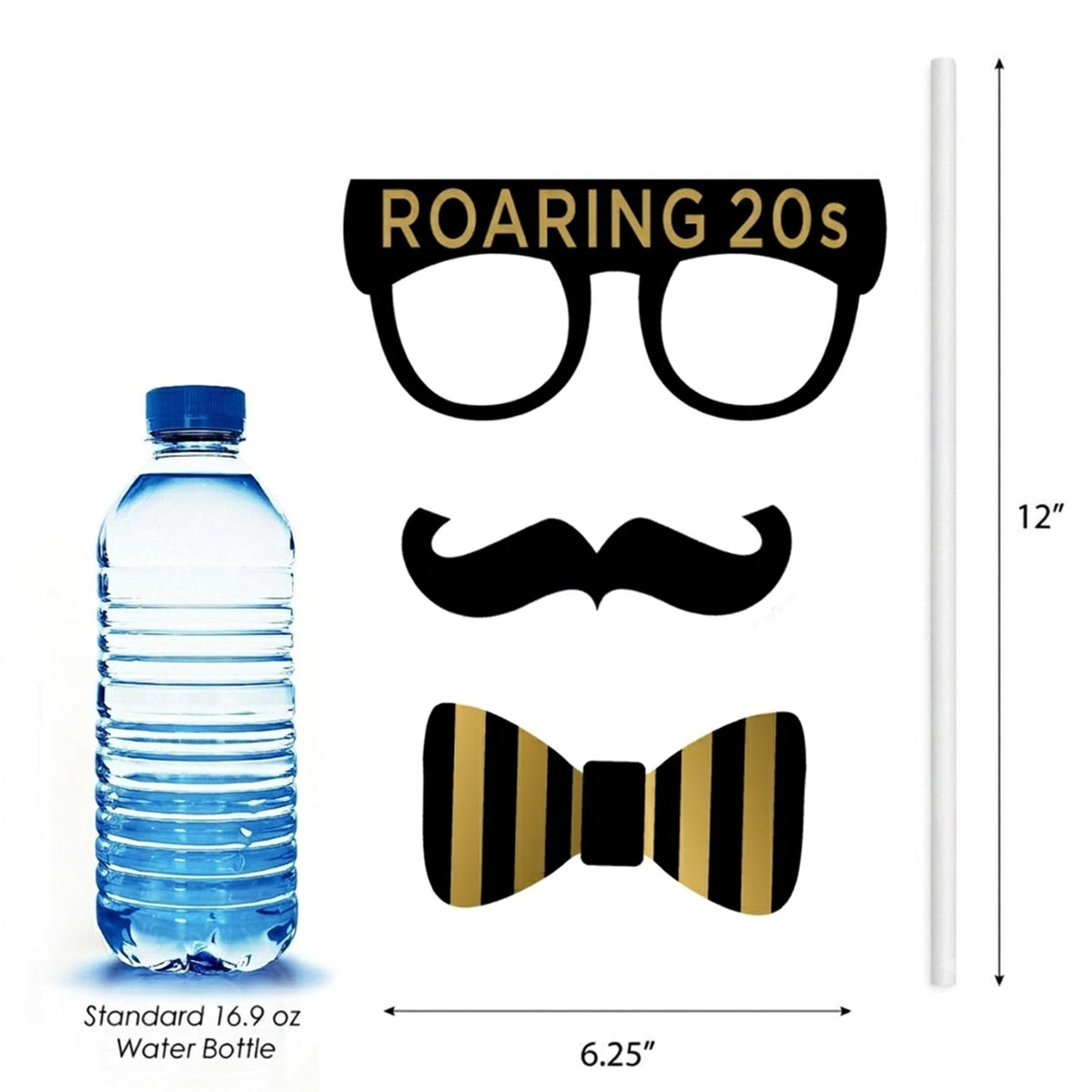 Roaring 1920's Party Photo Booth Props Kit 42pcs, 20s Party Decorations