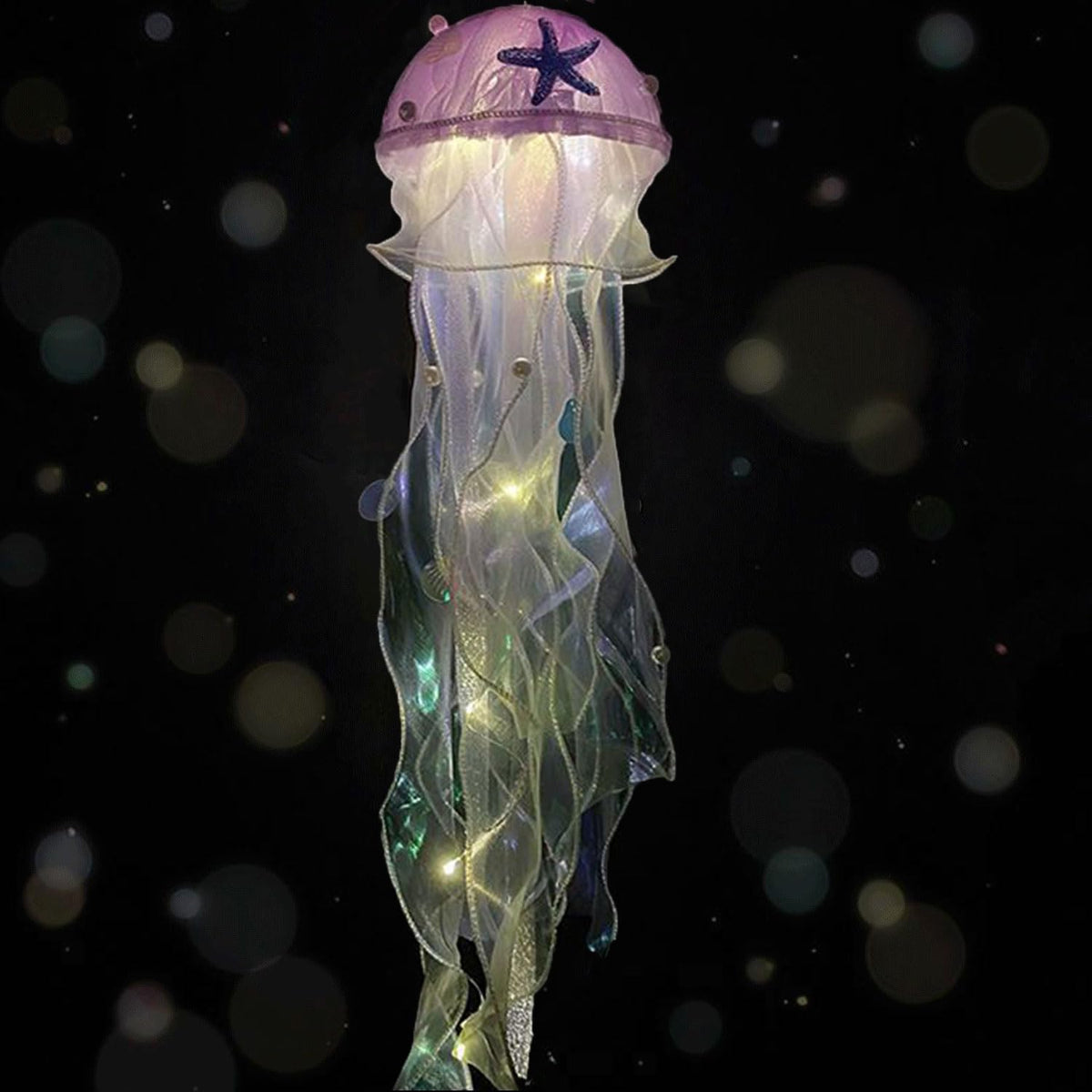 Seasons Stars SSDecor Jellyfish Lamp Led Lantern Decorations for Nursery Birthday Gift | Ocean Theme Décor | Purple Hanging Jelly Fish Light for Bedroom Little Mermaid Birthday Party Baby Shower
