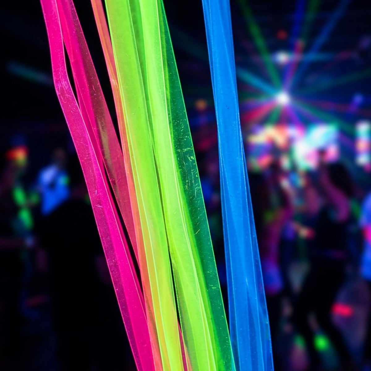 4 Pack Glow Party Decorations Neon Rainbow Foil Fringe Curtain Backdrop