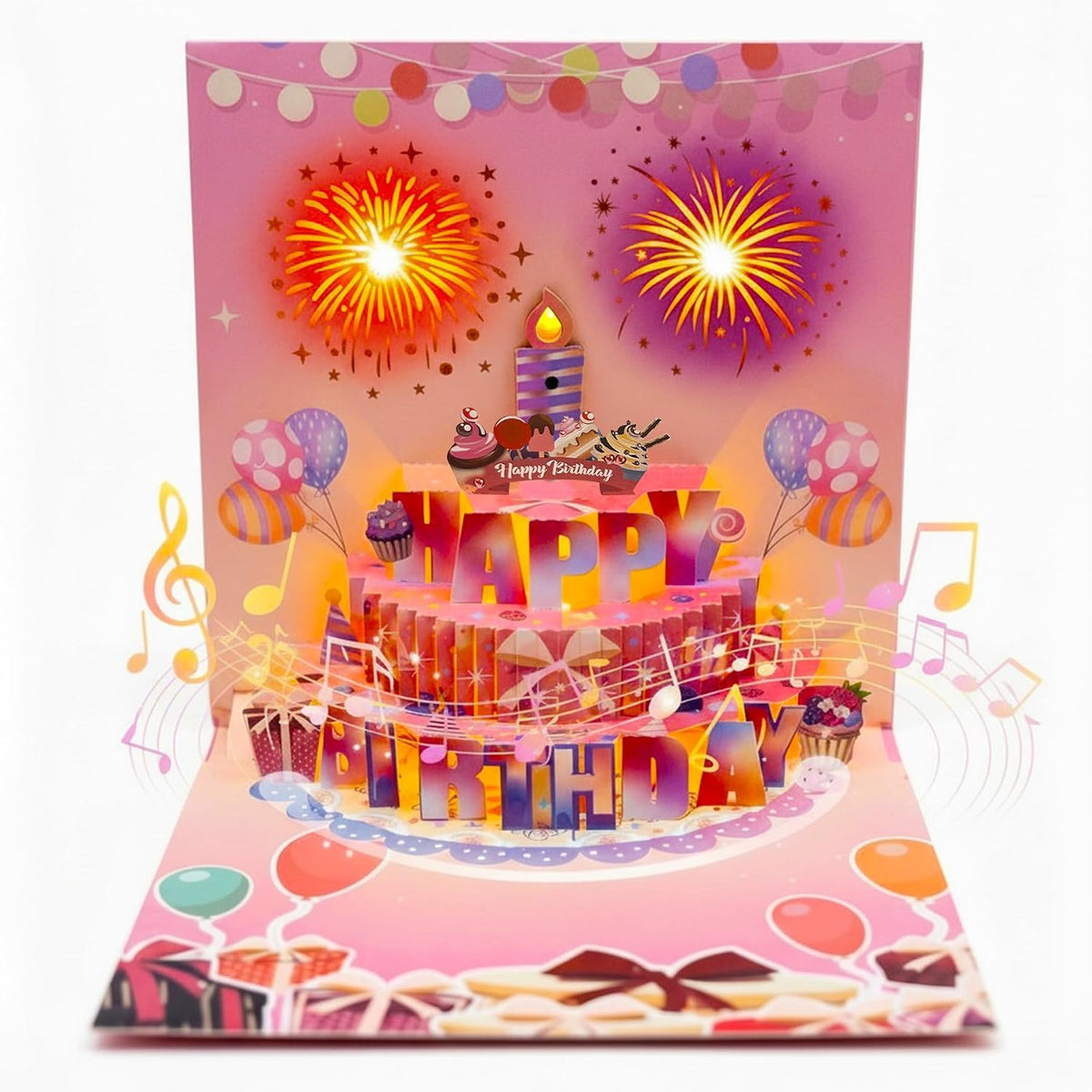 Glittery Gold 3D 40th Birthday Pop Up Card with Envelope - Gold and Black Happy 40th Birthday Greeting Card, Perfect Congratulation Card and Personalized Gift for 40 Birthday Party