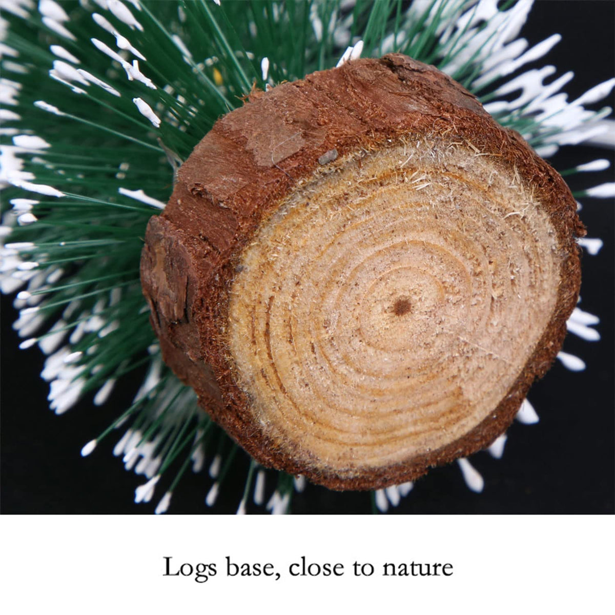 Artificial Mini Christmas Tree, Tabletop Pre-Lit Snow Frosted Xmas Tree with Wooden Bases, Best DIY Christmas Decorations for Office Table Home Xmas Holiday Party