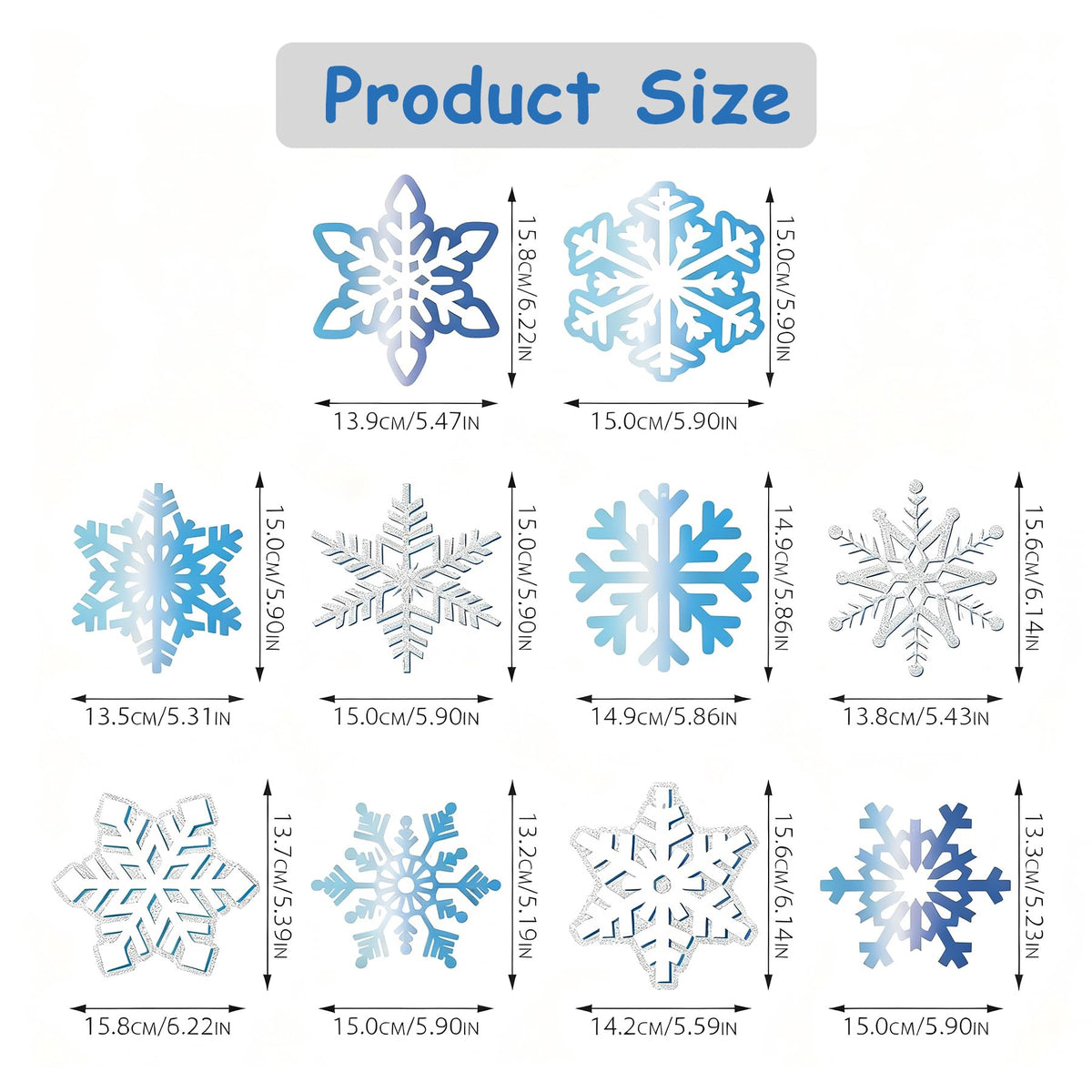 Christmas Snowflake Decorations Hanging Ceiling Swirls (30Pcs Fully-Assembled) Blue Frozen Hanging Snowflakes Winter Wonderland Decorations