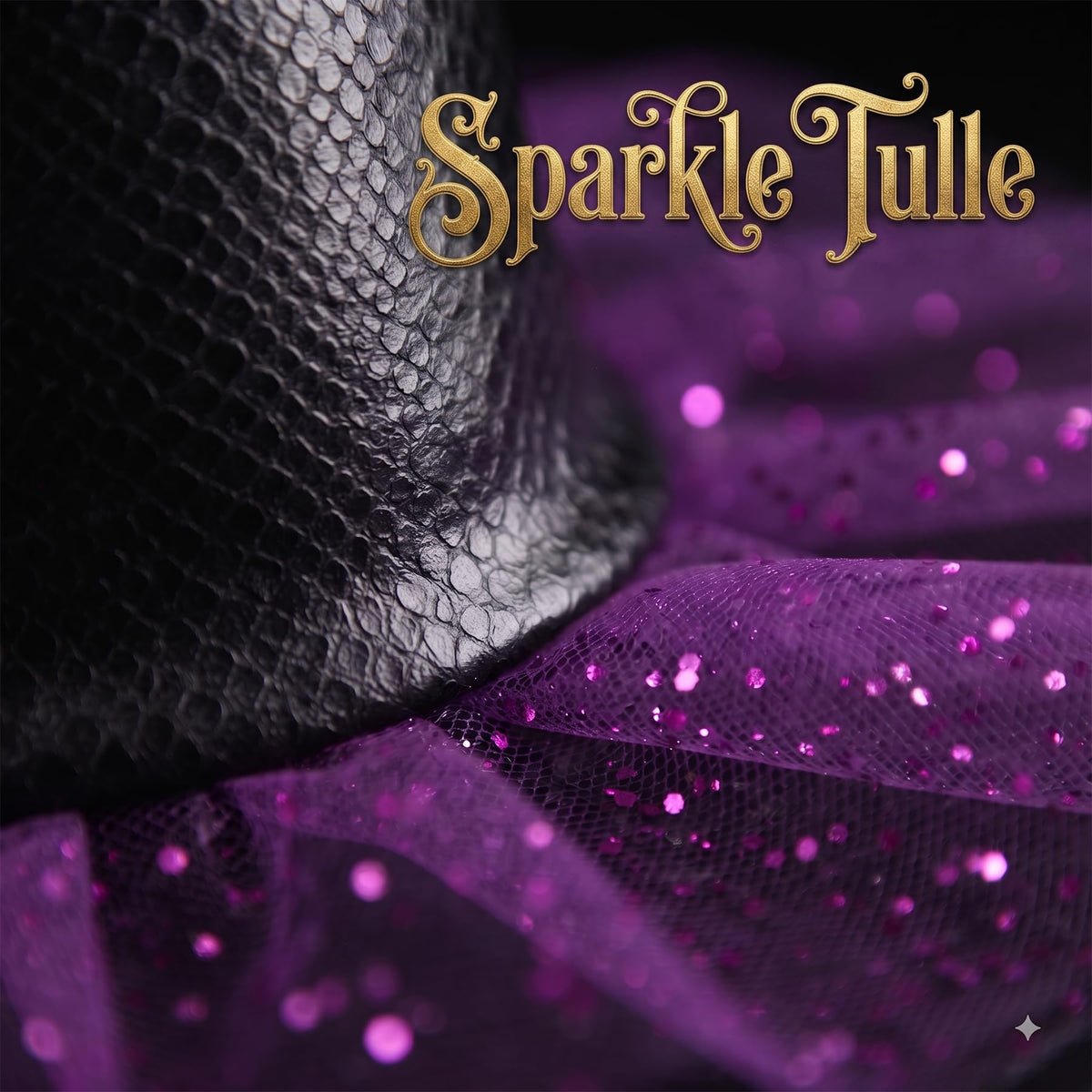 Kids Witch Hat with Glitter Tulle for Halloween Costume-Black and Purple