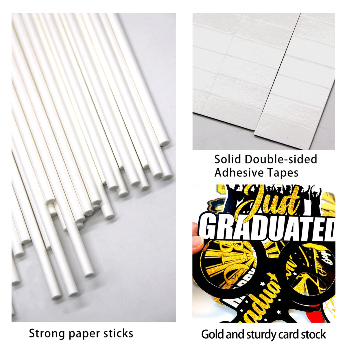 Graduation Photo Booth Props, Black and Gold Graduation Decorations for Graduate Party Supplies, Class of 2026 Large Grad Party Pose Sign-35Pcs