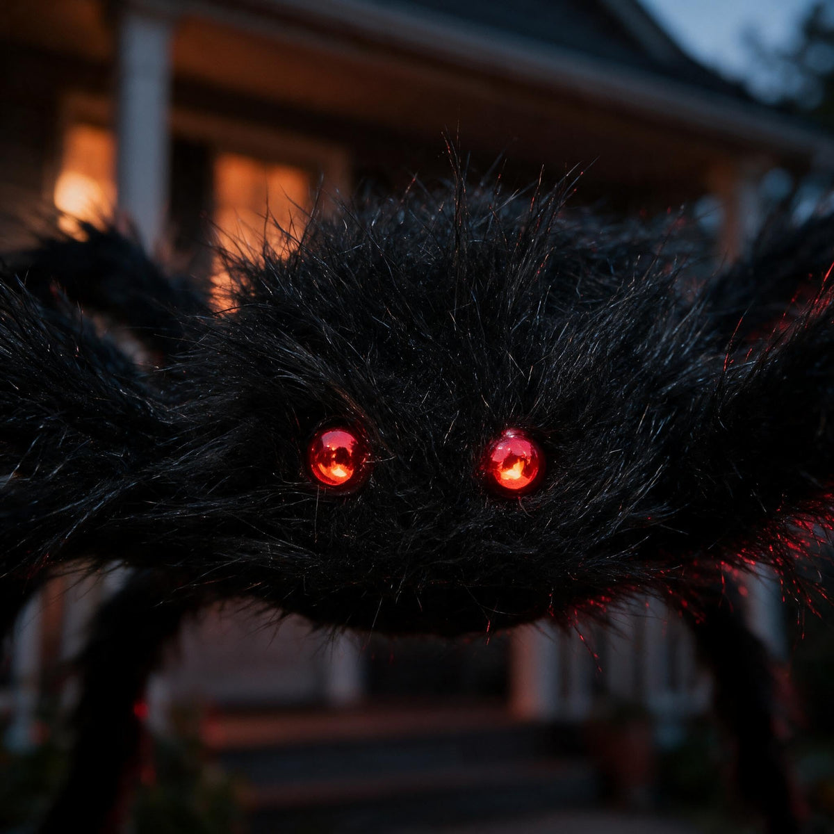 2 PCS 30 Inches Giant Halloween Spider with Red Eyes Posable Hairy Prop