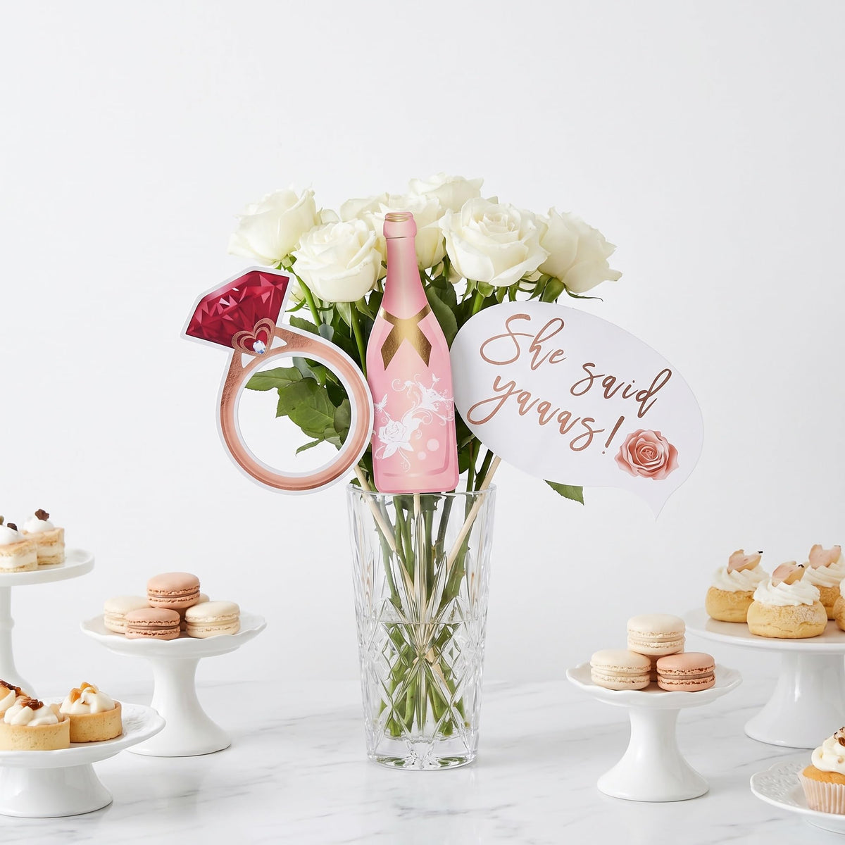 Bachelorette Party Photo Booth Props-23 Pcs, Water-Resistant Rose Gold Bridal Shower Decorations Wedding Photo Booth Props, Funny Team Bride Selfie Signs Glasses for Engagement Hen Do Wedding