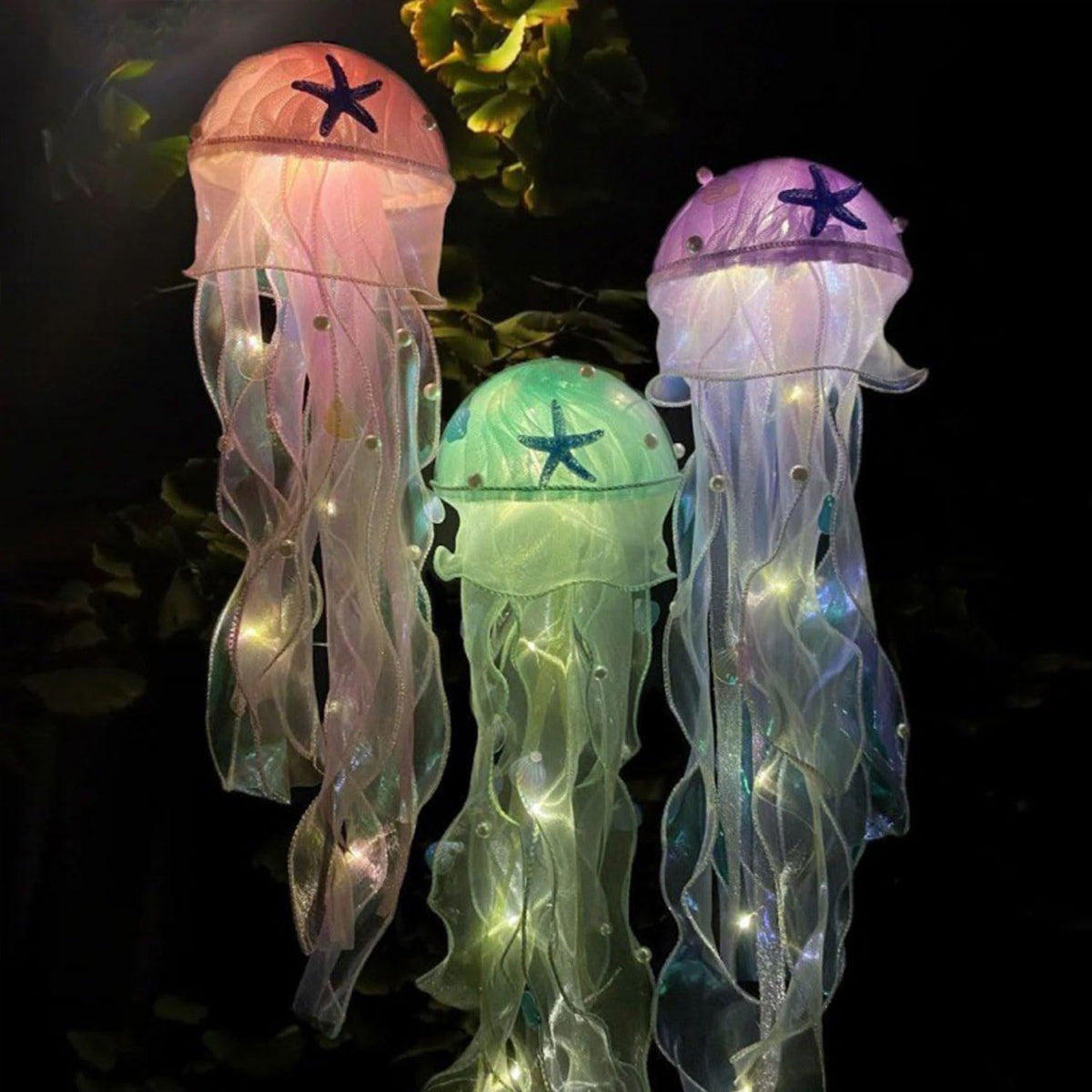 Seasons Stars SSDecor Jellyfish Lamp Led Lantern Decorations for Nursery Birthday Gift | Ocean Theme Décor | Pink Hanging Jelly Fish Light for Bedroom Little Mermaid Birthday Party Baby Shower