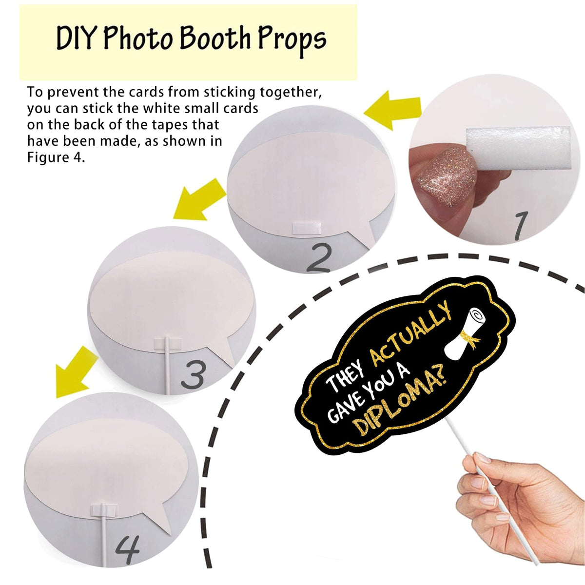 Graduation Photo Booth Props, Black and Gold Graduation Decorations for Graduate Party Supplies, Class of 2026 Large Grad Party Pose Sign-35Pcs