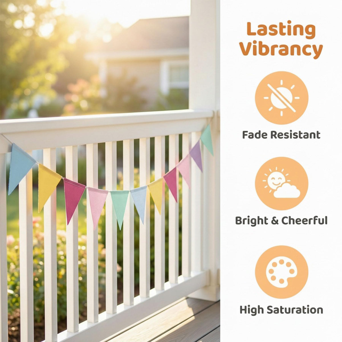 32.8ft Colorful Triangle Bunting Banner - 48Pcs Colorful Pennant Banner Flags (6 Colors), Pastel Linen Pennants for Birthday Easter, Nursery Room, Classroom,School, Carniva,lWedding,Garden Decor