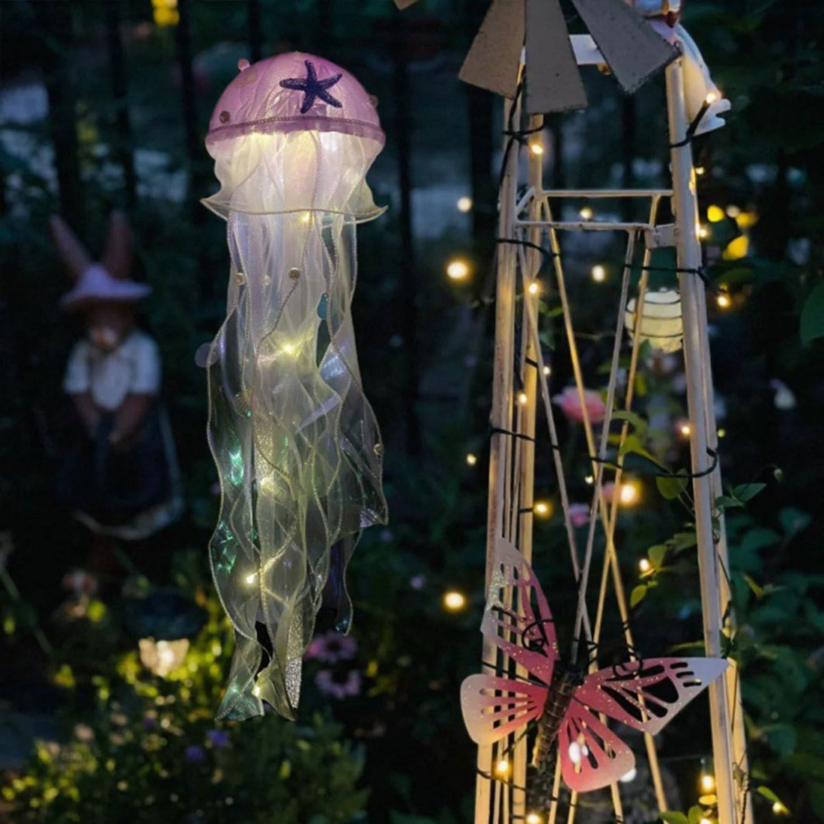 Seasons Stars SSDecor Jellyfish Lamp Led Lantern Decorations for Nursery Birthday Gift | Ocean Theme Décor | Purple Hanging Jelly Fish Light for Bedroom Little Mermaid Birthday Party Baby Shower
