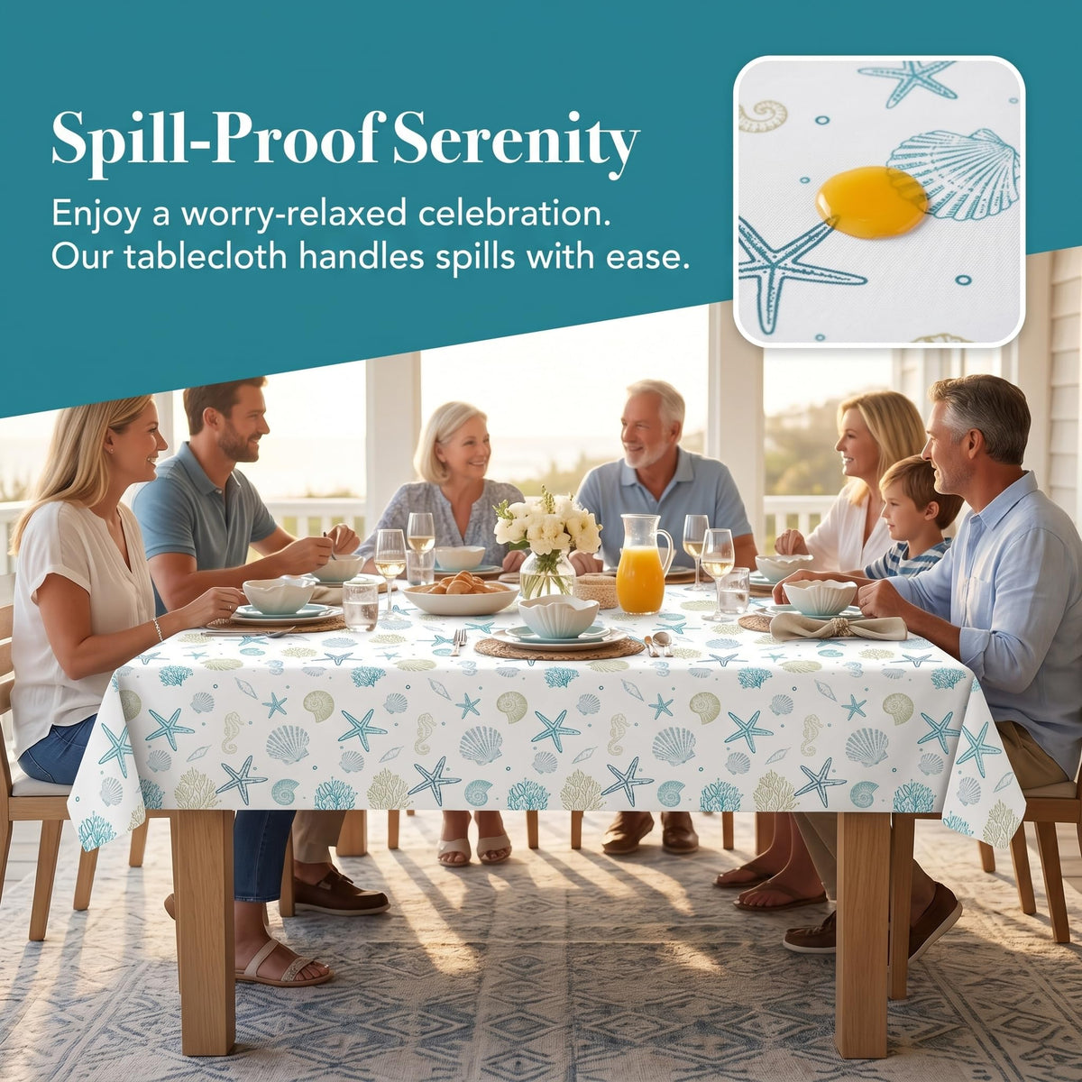 2 Pack Under the Sea Theme Plastic Disposable Tablecloth 54" x 108"