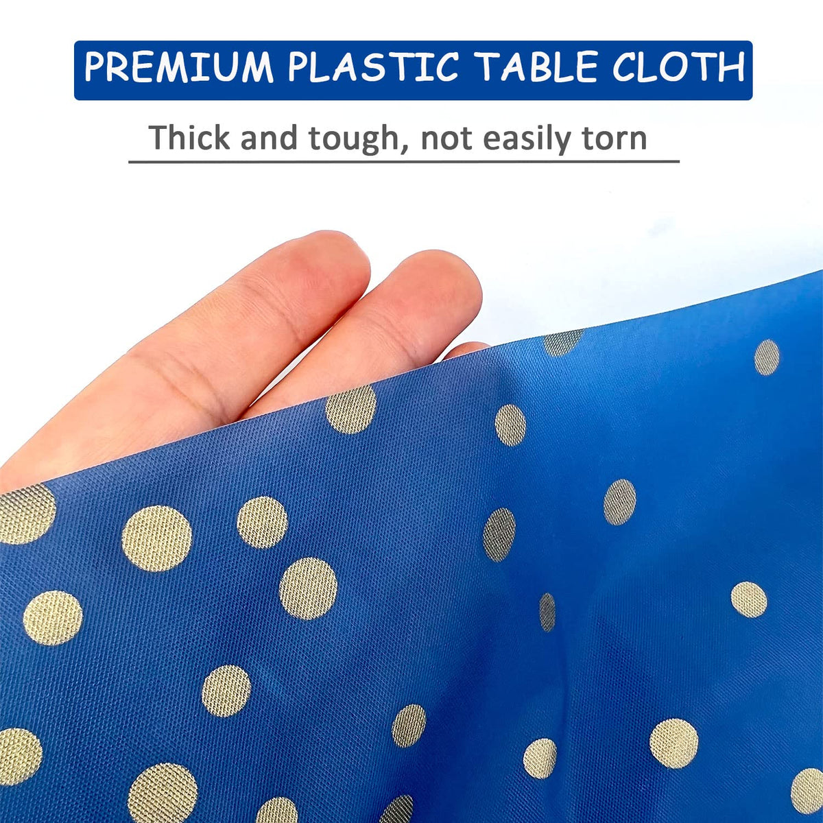 Seasons Stars SSDecor Navy Blue Birthday Party Tablecloths 2 Pcs-Birthday Graduation Table Cover, Plastic Disposable Waterproof Tablecloth, Confetti TableCover for Parties 54 x 108