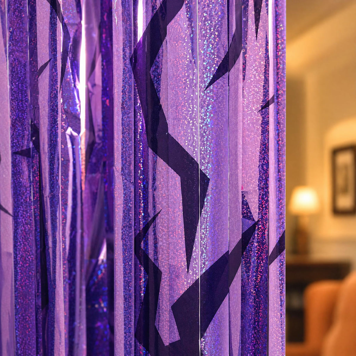 4 Pack Metallic Purple Party Backdrop Foil Fringe Curtain (39" x 79")