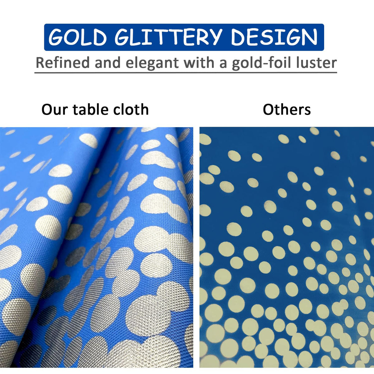 Seasons Stars SSDecor Navy Blue Birthday Party Tablecloths 2 Pcs-Birthday Graduation Table Cover, Plastic Disposable Waterproof Tablecloth, Confetti TableCover for Parties 54 x 108