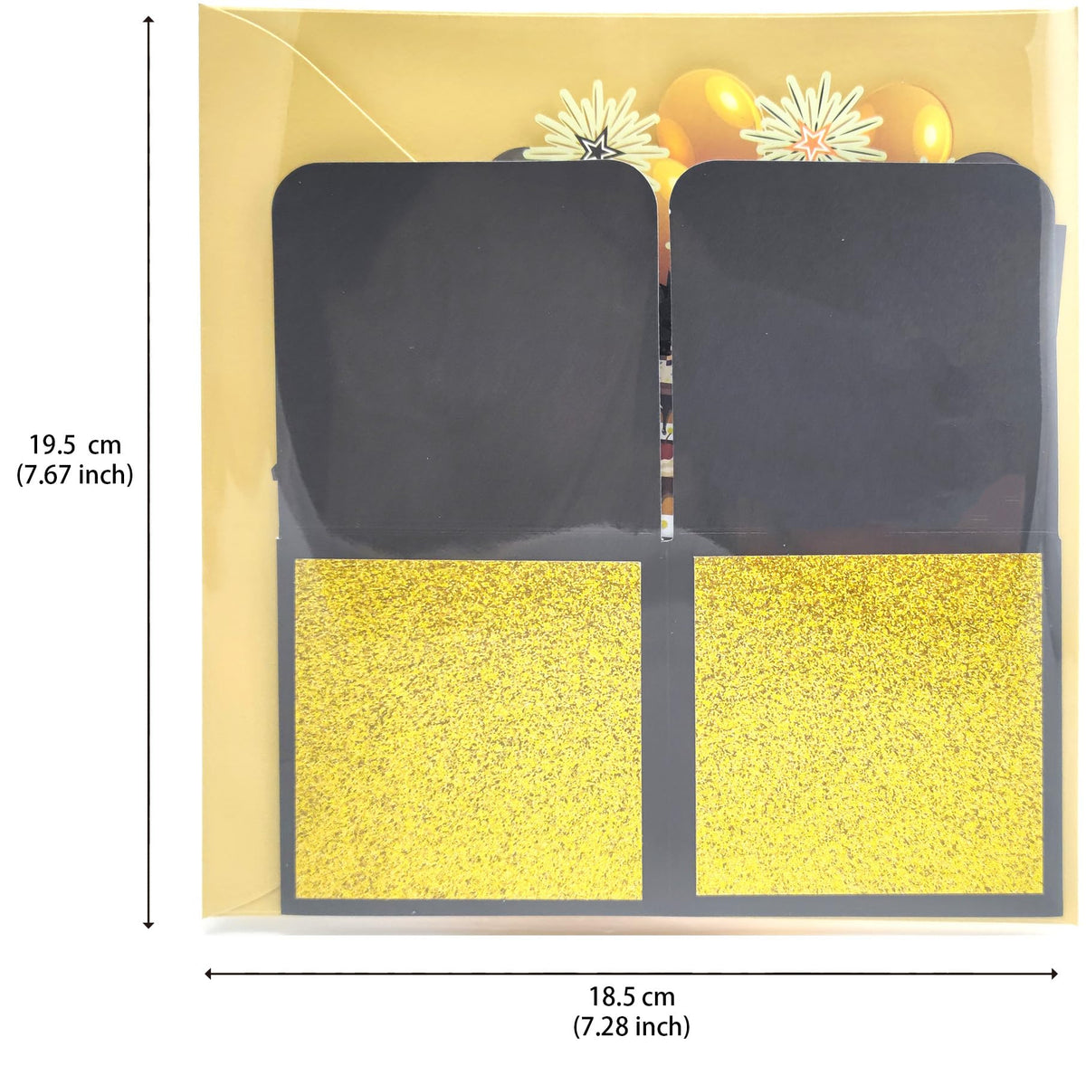 Glittery Gold 3D 60th Birthday Pop Up Card with Envelope - Gold and Black Happy 60th Birthday Greeting Card, Perfect Congratulation Card and Personalized Gift for 60th Birthday Party